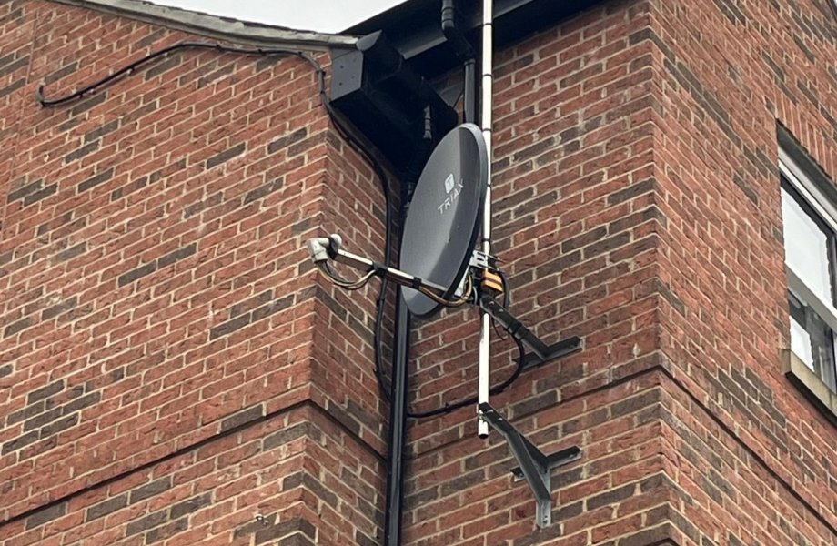 Satellite dish installation on communal property